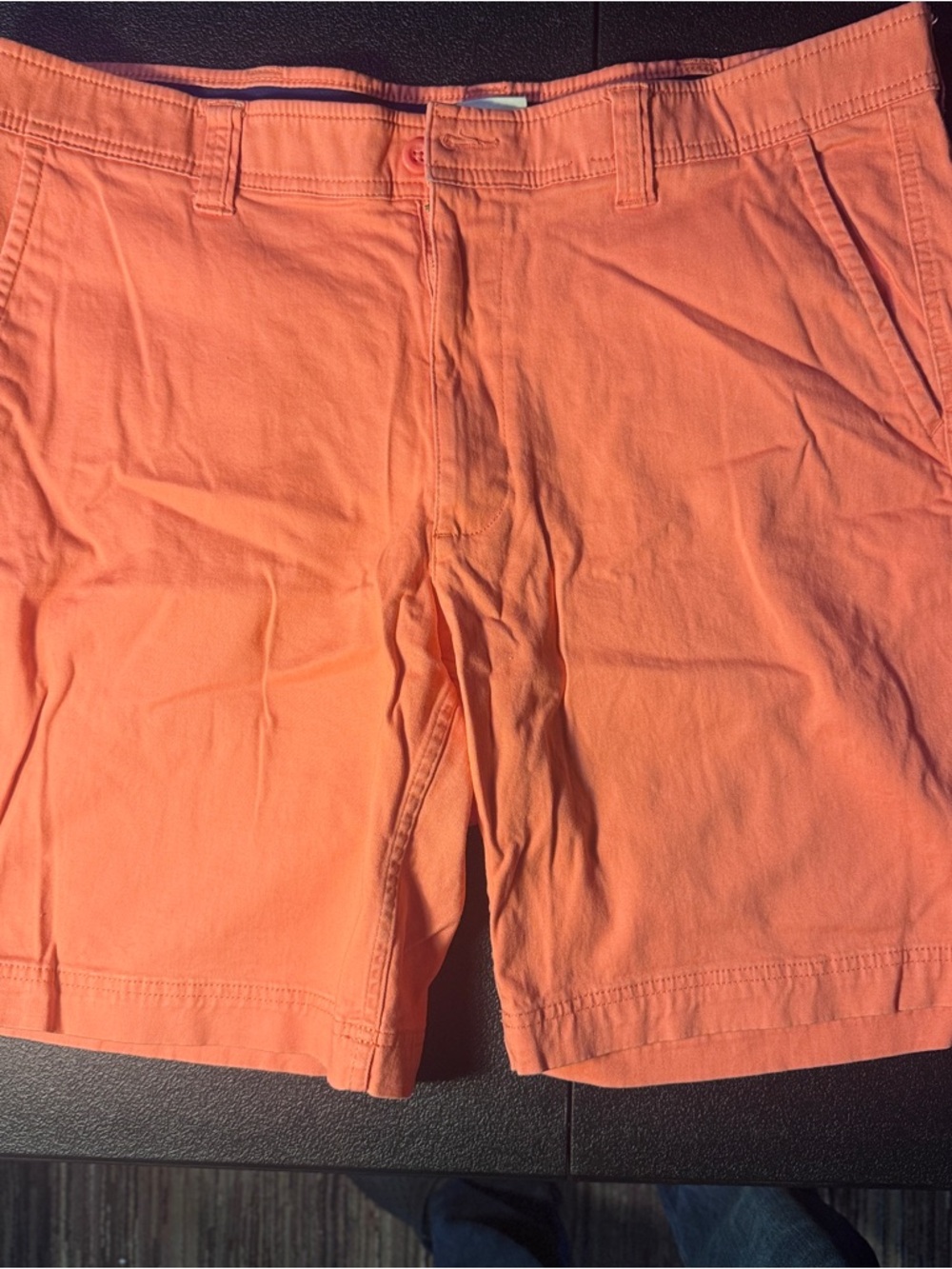 St. John's Bay Men's Orange Flat-Front Cotton Shorts